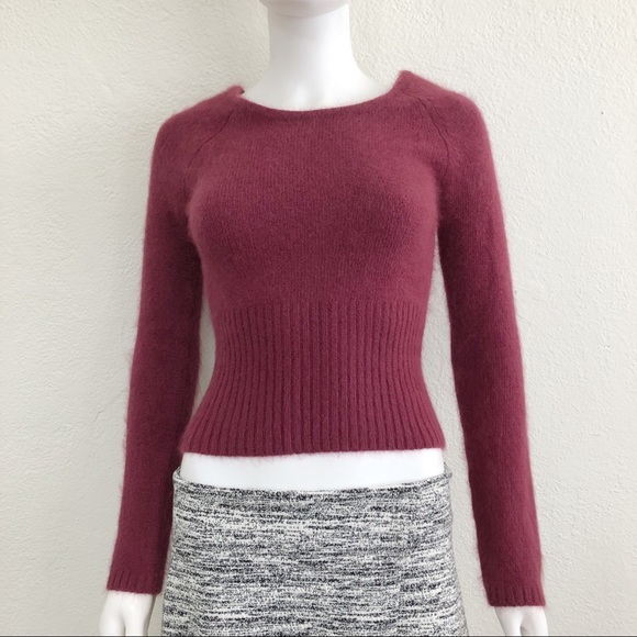 Rampage Sweaters - Rampage Vintage Fuzzy Angora Burgundy Sweater